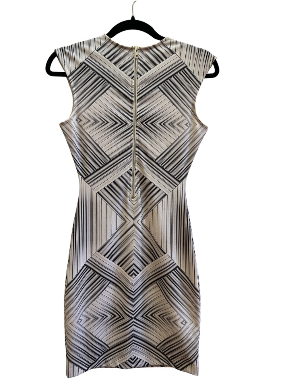 Torn by Ronny Kobo Yonal Maze Print Bodycon Mini Dress XS  Op Art Cyber Chic - Picture 3 of 6